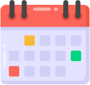 icon for a calendar with one day highlighted red